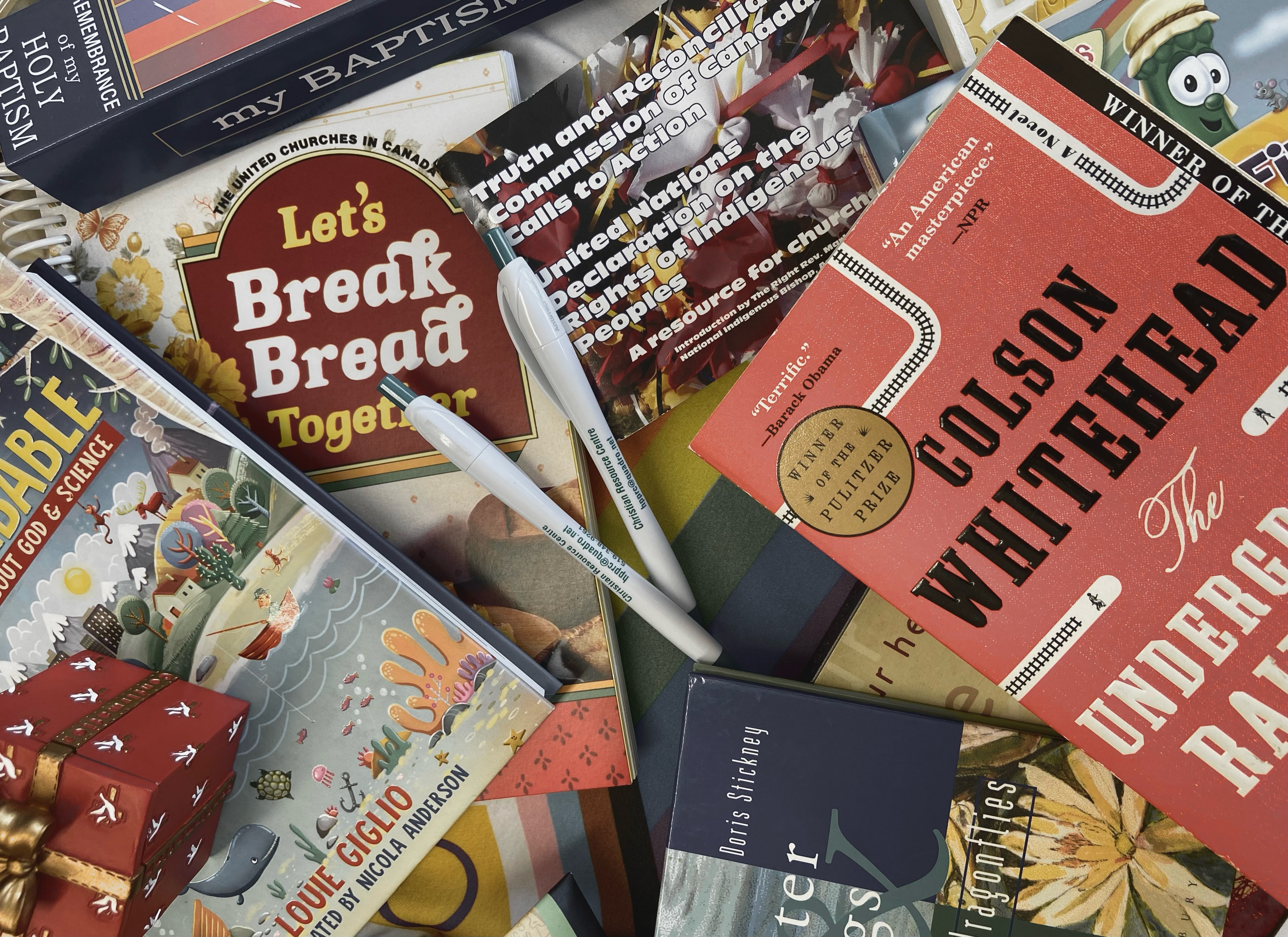 Some of the books and resources for sale at the Christian Resource Centre